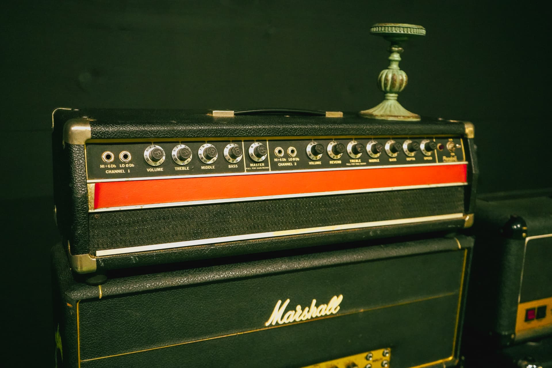 Randall head atop a Marshall stack